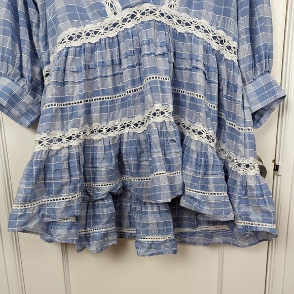 Free-people Women's Blue and White Blouse - Picture 5 of 8